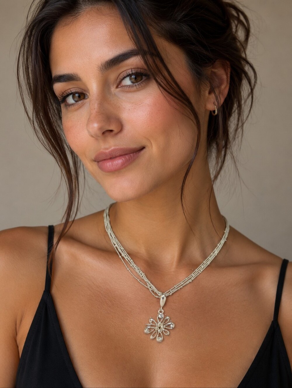 Swarovski Crystal Elements Silver Overlay Pendant Necklace